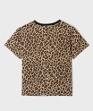 Tee-shirt manches courtes à motif léopard fille